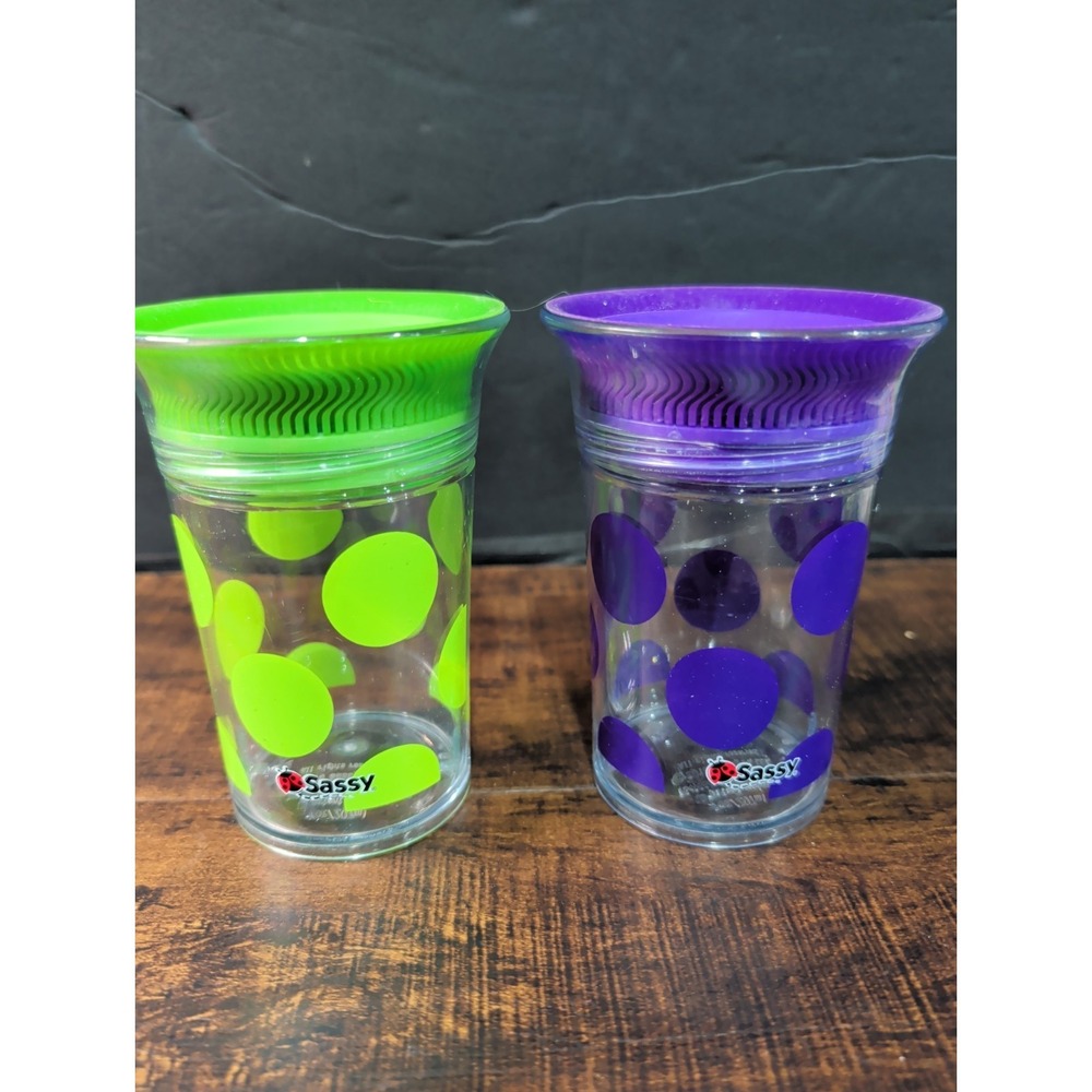Sassy 360 Degree Grow Up Baby & Toddler Sippy Cups 7oz - Set Of 2